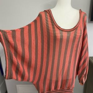 Open back stripes sweater